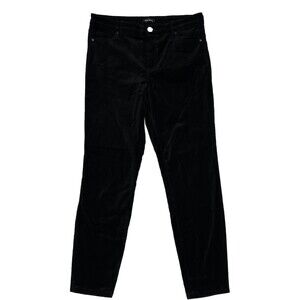 Well Worn Straight Leg Velvet Pants Women's 10/30 Black Stretch Soft NWOT